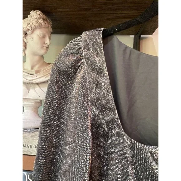 Lovers + Friends Jasmine Bodysuit Metallic Silver Women's Size Small - Picture 7 of 11